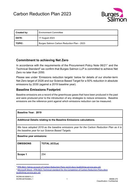 Carbon Reduction Plan August 2023