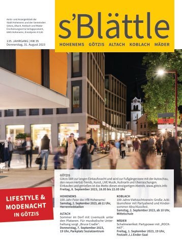 s'Blättle Nr. 35 - Do, 31. August 2023