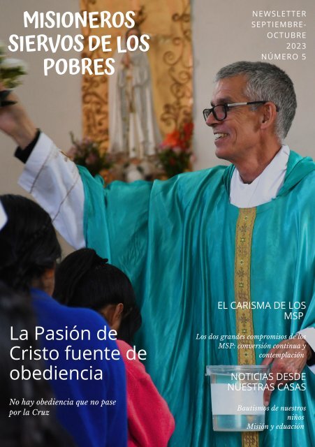 Newsletter de los Misioneros Siervos de los Pobres en Español. Septiembre-Octubre 2023.