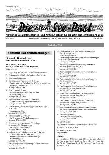 30.08.2023 Die kleine See-Post