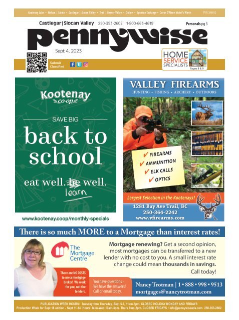 Sept. 4 Pennywise Castlegar Slocan Valley
