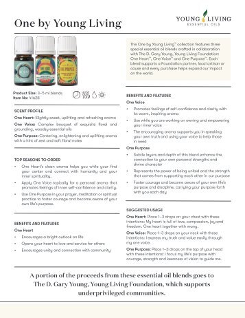 One by Young Living Collection Product Information Page