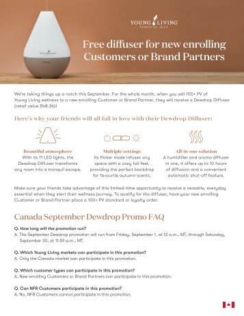 Canada September Dewdrop promo flyer