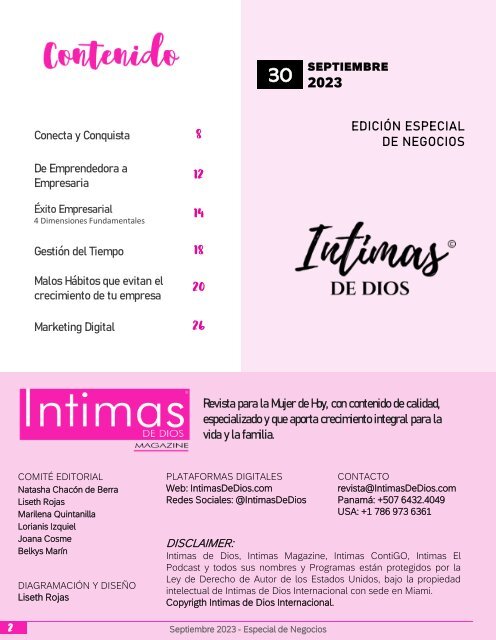 Intimas de Dios Magazine - Edición # 30