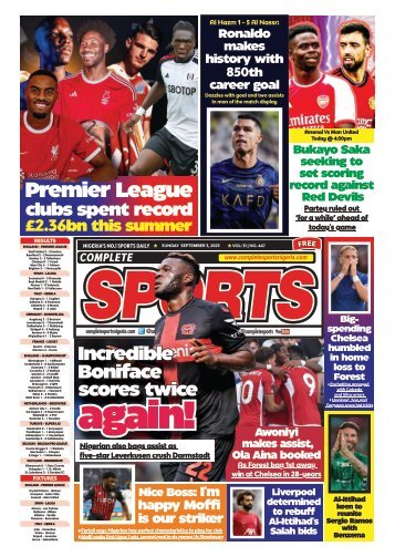 COMPLETE SPORTS - SUNDAY, SEP 3, 2023