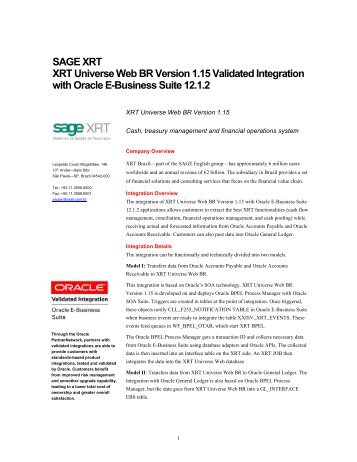 SAGE XRT XRT Universe Web BR Version 1.15 Validated ... - Oracle