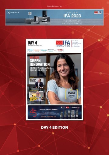 IFA INTERNATIONAL 2023 - DAY 4 EDITION