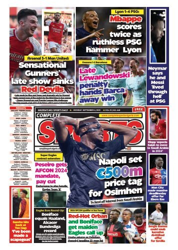 COMPLETE SPORTS - MONDAY, SEP 4, 2023