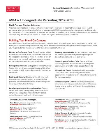 MBA & Undergraduate Recruiting 2012-2013 - Boston University