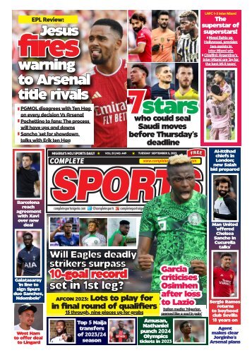 COMPLETE SPORTS - TUESDAY, SEP 5, 2023