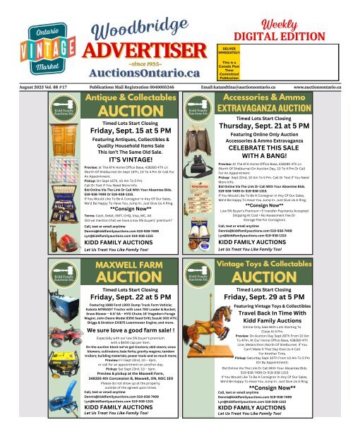 Woodbridge Advertiser/AuctionsOntario.ca - 2023-09-05