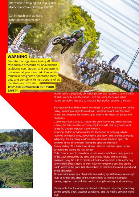 MONSTER MOUNTAIN - MXGB -  PROGRAMME