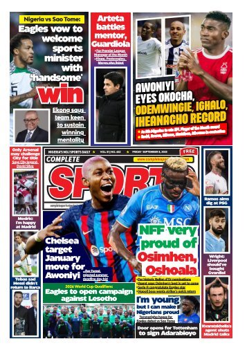 COMPLETE SPORTS - FRIDAY, SEP 8, 2023