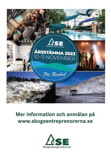 Skogsentreprenörernas årsstämmohelg 2023!