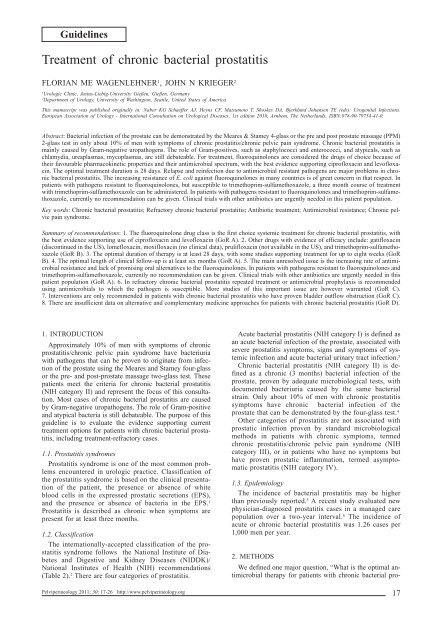 moxifloxacin chronic prostatitis