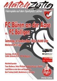 9. September 2023, Meisterschaft 3. Liga: FC Büren an der Aare - FC Bolligen