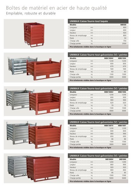 Caisses de stockage et boites de transport | Max Urech AG 