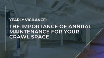 Yearly Vigilance: The Importance of Annual Maintenance for Your Crawl Space