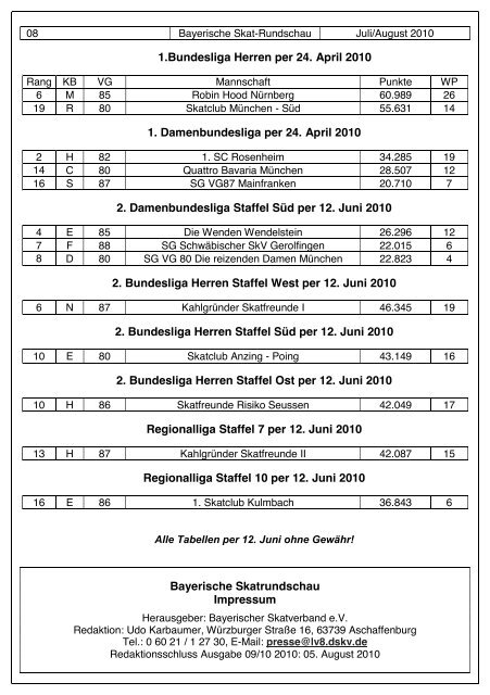 BAYERISCHE SKAT- RUNDSCHAU - DSkV