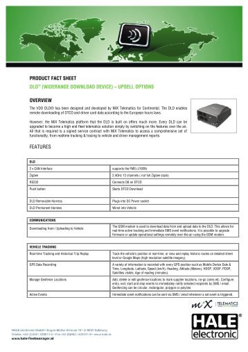 PRODUCT FACT SHEET DLD® (WIDERANGE DOWNLOAD DEVICE)