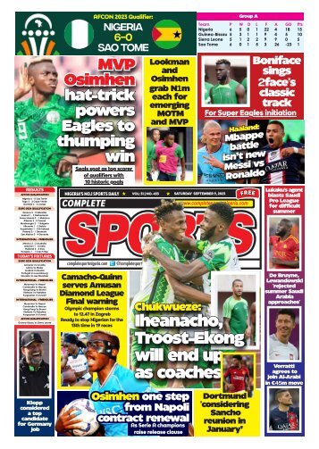 COMPLETE SPORTS - MONDAY, SEP 11, 2023