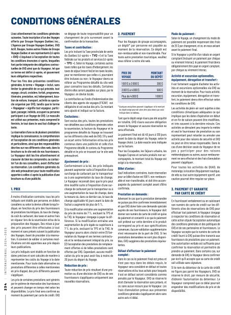 International — Forfaits accompagnés 2024-2025