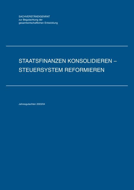 staatsfinanzen konsolidieren – steuersystem reformieren