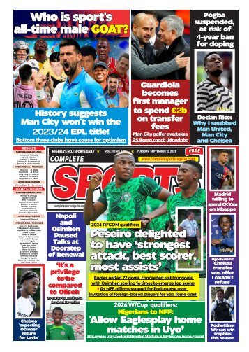 COMPLETE SPORTS - TUESDAY, SEP 12, 2023