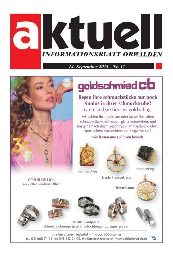 Aktuell Obwalden | KW 37 | 14. September 2023