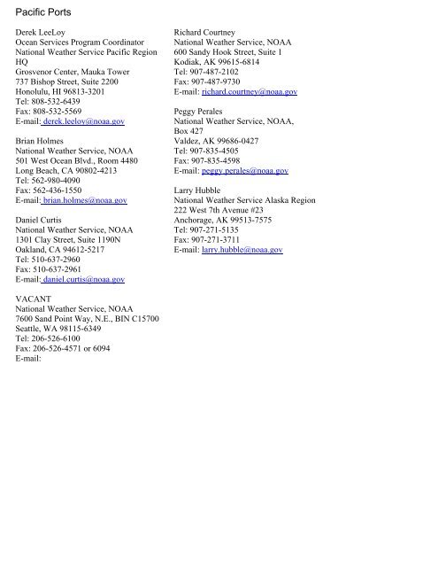 List of Worldwide Marine Weatherfax Stations (PDF)