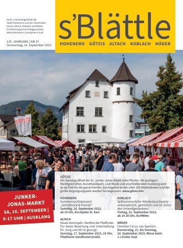 s'Blättle Nr. 37 - Do, 14. September 2023