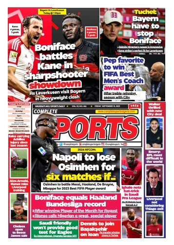 COMPLETE SPORTS - FRIDAY, SEP 15, 2023