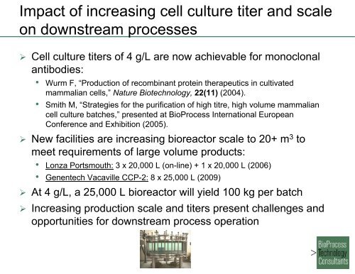 The Use of Disposable and Alternative Purification Technologies for ...