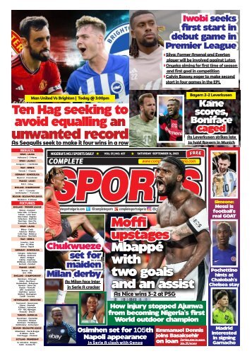 COMPLETE SPORTS - SATURDAY, SEP 16, 2023