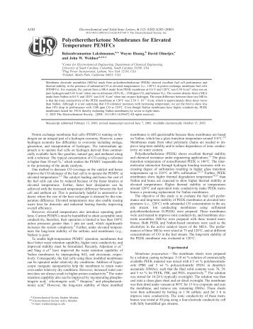 Polyetheretherketone Membranes for Elevated Temperature PEMFCs