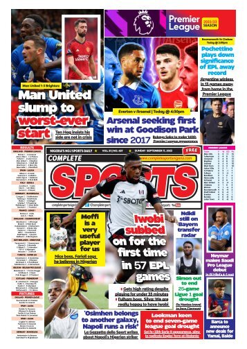 COMPLETE SPORTS - SUNDAY, SEP 17, 2023