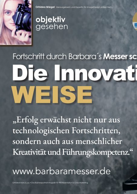 Barbara Messer • BARBARA MESSER GmbH • Unternehmerin des Monats • Orhideal November 2023 