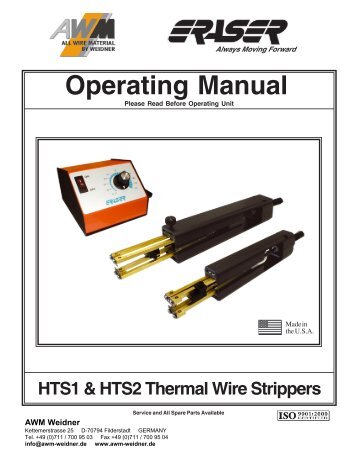 HTS1 & HTS2 Thermal Wire Strippers - AWM Weidner