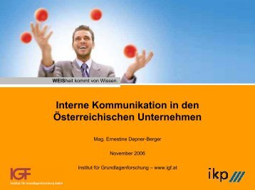 Interne Kommunikation in den Österreichischen Unternehmen - IGF