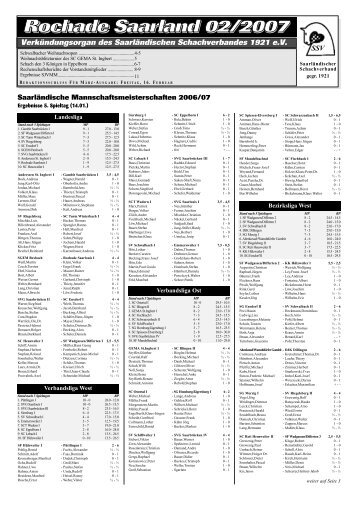 Rochade Saarland 02/2007 - Saarländischer Schachverband 1921 eV