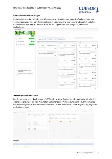 CURSOR Nachhaltigkeitsbericht 2022