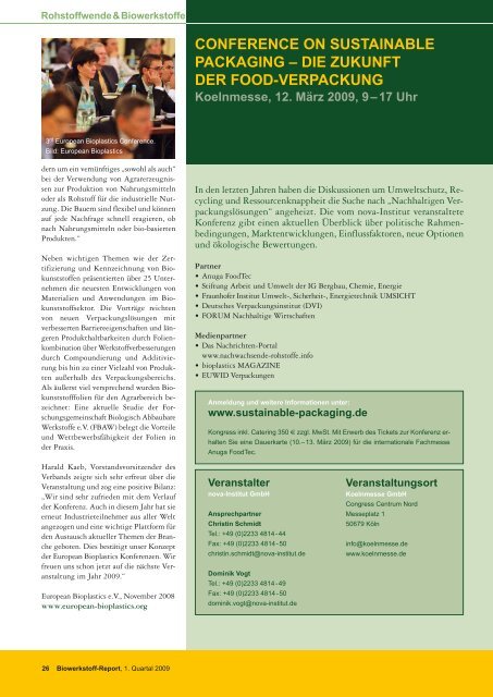 Biowerkstoff-Report, Ausgabe 5, Februar 2009 - nova-Institut GmbH