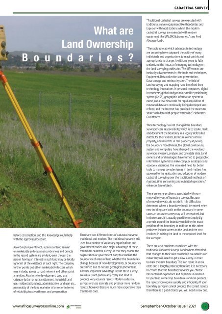 Africa Surveyors September- October Digital issue 2021 