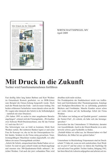 Mit Druck in die Zukunft - wortlaut-rostock