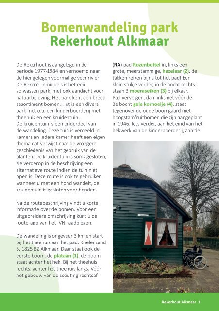 Brochure bomenroute Rekerhout
