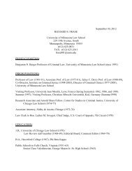 Professor Frase's CV - the University of Minnesota Law School