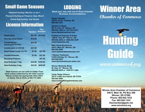 Hunting Guide - Winner Chamber of Commerce