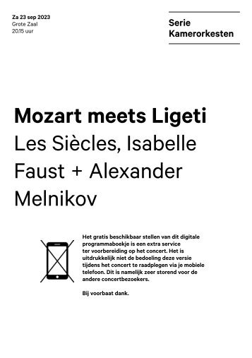 2023 09 23 Mozart meets Ligeti - Les Siècles, Isabelle Faust + Alexander Melnikov