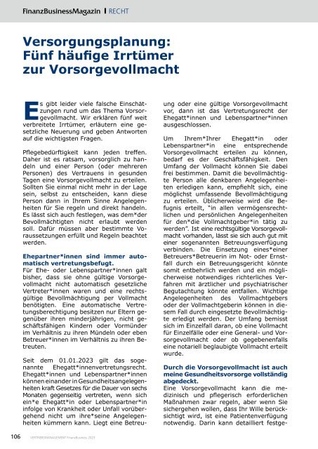 Vertriebsmanagement FinanzBusiness 2023