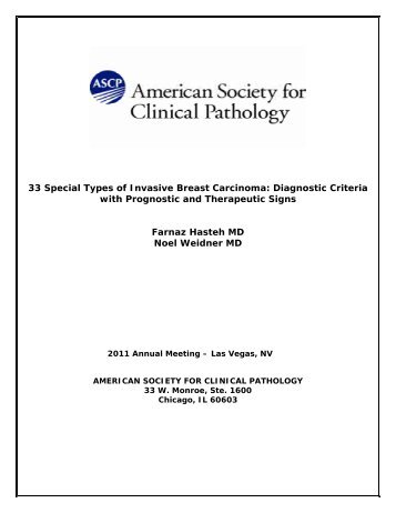33 Special Types of Invasive Breast Carcinoma: Diagnostic Criteria ...